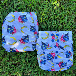 Little Bunny Tails - The BIGGER Bunny - Larger One Size Pocket Diaper - Celestial Cat