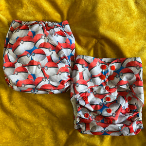 Little Bunny Tails - The BIGGER Bunny - Larger One Size Pocket Diaper - Pokeballs