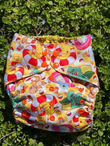 Little Bunny Tails - The BIGGER Bunny - Larger One Size Pocket Diaper - The Busy Bunny ~ Poke' Summer