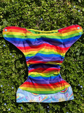 Load image into Gallery viewer, Little Bunny Tails - The BIGGER Bunny - Larger One Size Pocket Diaper - The Busy Bunny ~ Rainbow Springtime