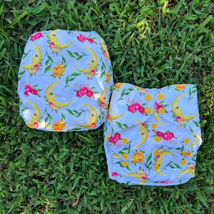 Little Bunny Tails - The BIGGER Bunny - Larger One Size Pocket Diaper - Floral Moon