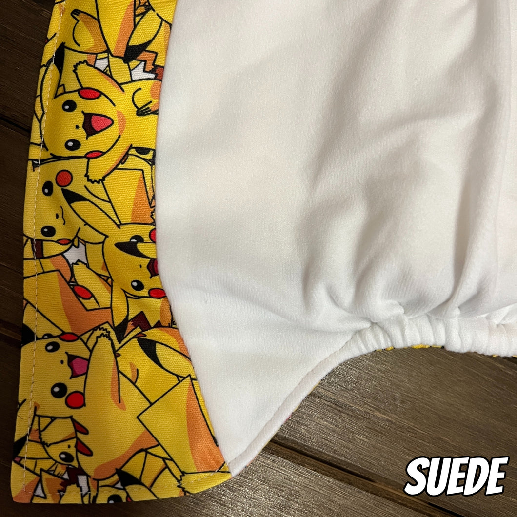 Little Bunny Tails - The BIGGER Bunny - Larger One Size Pocket Diaper - Pikachu Party