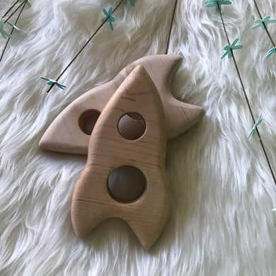 Wood Teether by Clover + Birch - Rocket