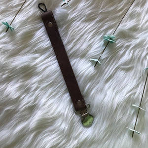 Leather Pacifier Clip by Clover + Birch