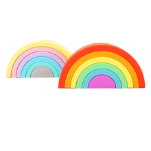 Load image into Gallery viewer, Stackable Rainbow Silicone Toys