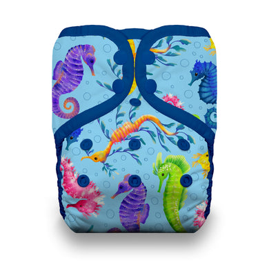 Thirsties - EXTRA LARGE Pocket Diaper - Hold Your Seahorses